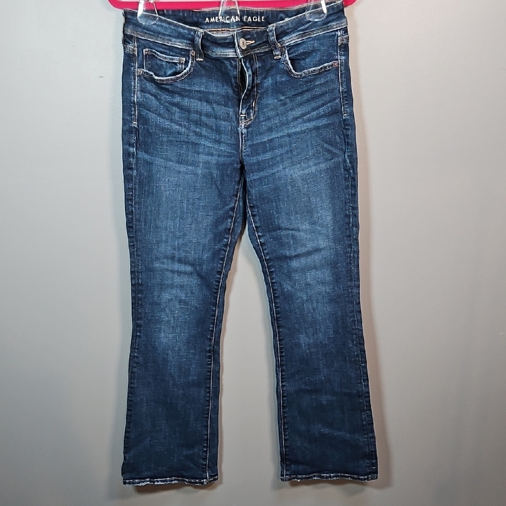 American Eagle Outfitters Dark Blue Boot Cut Kick Boot Jeans